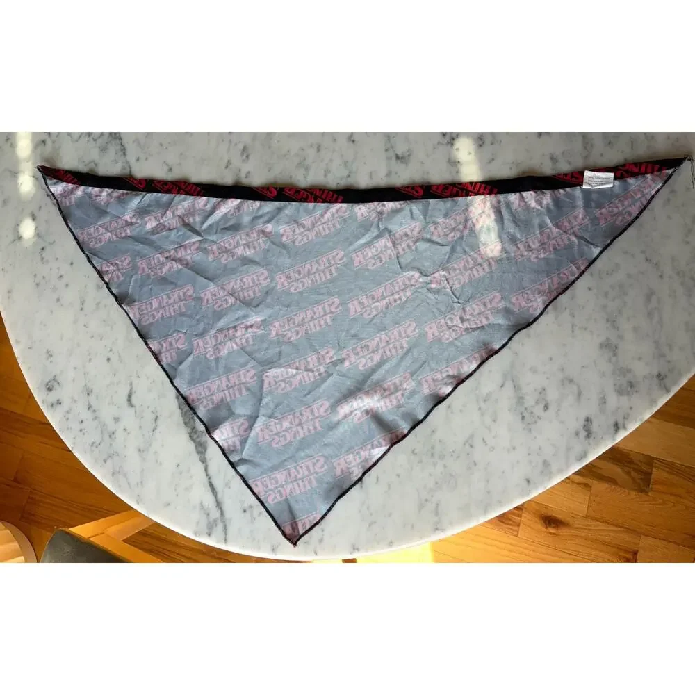 Stranger Things Official Licensed Dog Bandana Scarf Black Red Polyester L XL